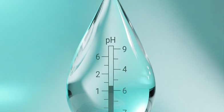 3d su damlası ve ph ölçeği alkali su bilimsel gösterimi